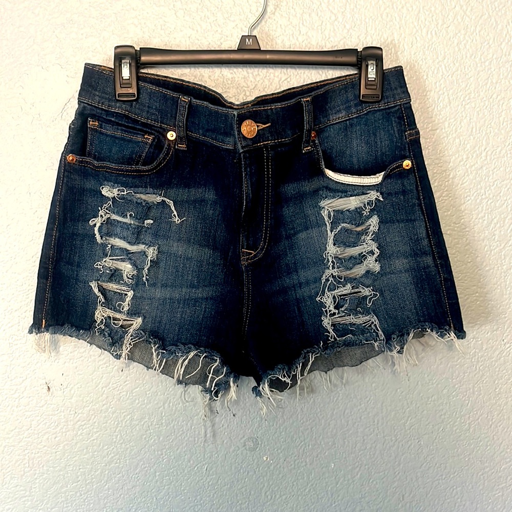 Express high rise denim shorts